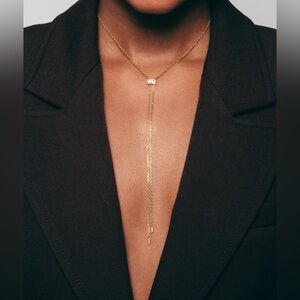 Hey Harper Gold Necklace Crystal cubic zirconia stone pendant waterproof jewelry